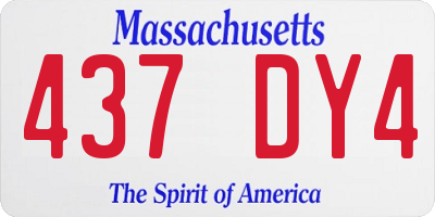 MA license plate 437DY4