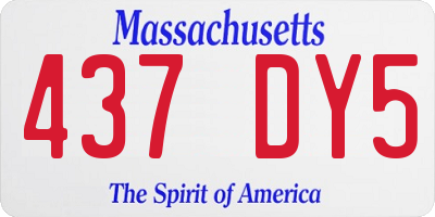MA license plate 437DY5