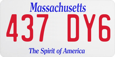 MA license plate 437DY6
