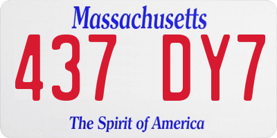 MA license plate 437DY7
