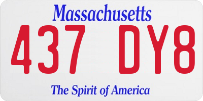 MA license plate 437DY8