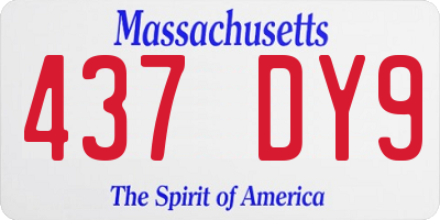 MA license plate 437DY9