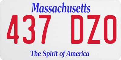 MA license plate 437DZ0