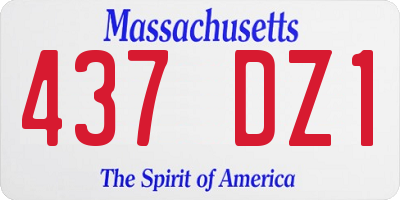 MA license plate 437DZ1
