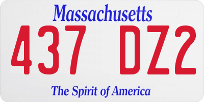 MA license plate 437DZ2