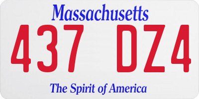 MA license plate 437DZ4