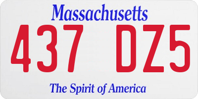 MA license plate 437DZ5