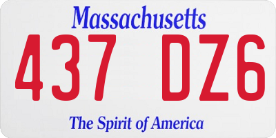 MA license plate 437DZ6