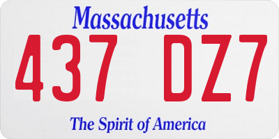 MA license plate 437DZ7