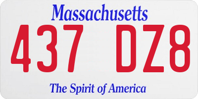 MA license plate 437DZ8