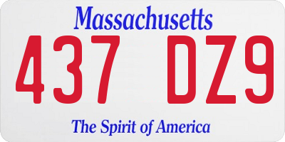 MA license plate 437DZ9