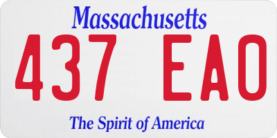 MA license plate 437EA0
