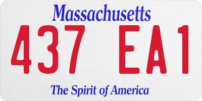 MA license plate 437EA1