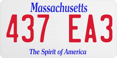 MA license plate 437EA3