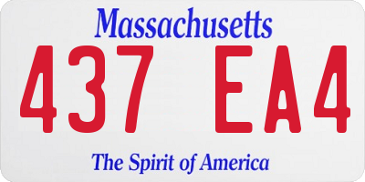 MA license plate 437EA4
