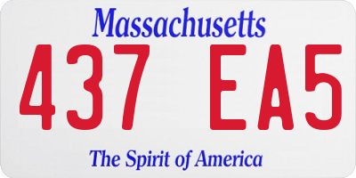 MA license plate 437EA5