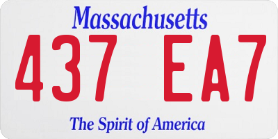 MA license plate 437EA7