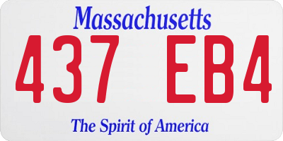 MA license plate 437EB4