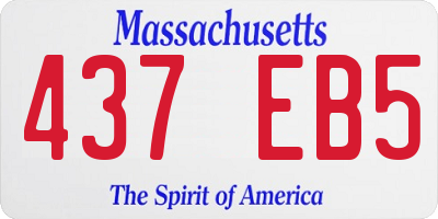 MA license plate 437EB5