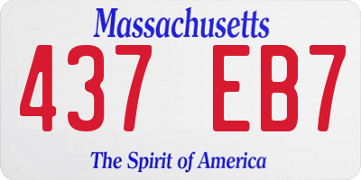 MA license plate 437EB7