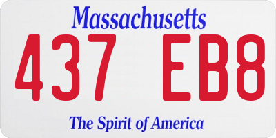 MA license plate 437EB8