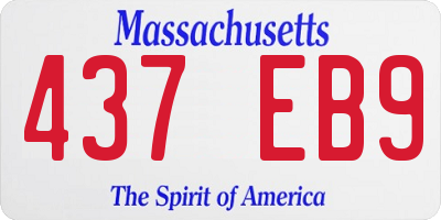 MA license plate 437EB9