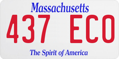 MA license plate 437EC0