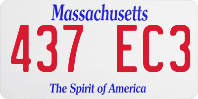 MA license plate 437EC3