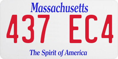 MA license plate 437EC4