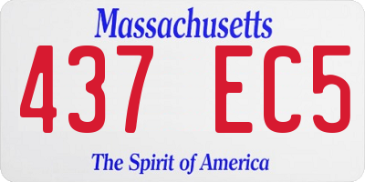 MA license plate 437EC5