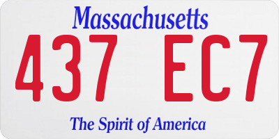 MA license plate 437EC7