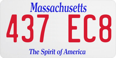 MA license plate 437EC8