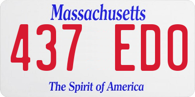 MA license plate 437ED0