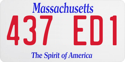 MA license plate 437ED1