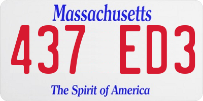 MA license plate 437ED3