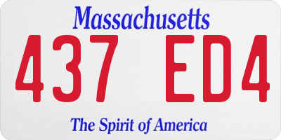 MA license plate 437ED4