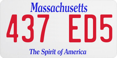 MA license plate 437ED5