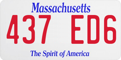 MA license plate 437ED6
