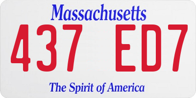 MA license plate 437ED7