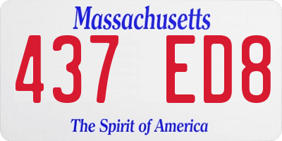 MA license plate 437ED8