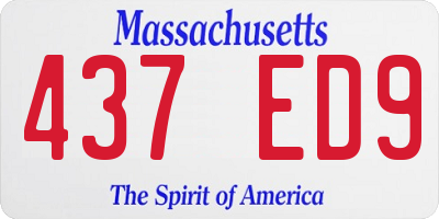 MA license plate 437ED9