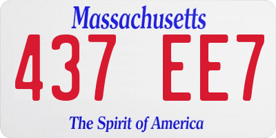 MA license plate 437EE7