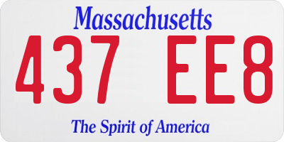 MA license plate 437EE8