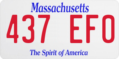 MA license plate 437EF0