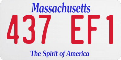 MA license plate 437EF1