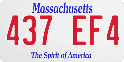 MA license plate 437EF4