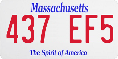 MA license plate 437EF5