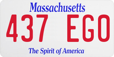 MA license plate 437EG0