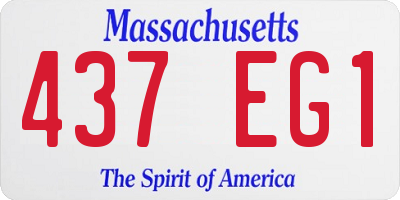 MA license plate 437EG1