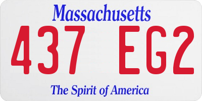 MA license plate 437EG2